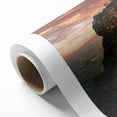 Art Deco poster of a serene Sri Lankan landscape in soft green and blue hues, rolled canvas, ideal for nursery wall art.