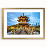 Extra large abstract art print featuring textured scenery of Taiwan in muted earth tones, framed in gold.