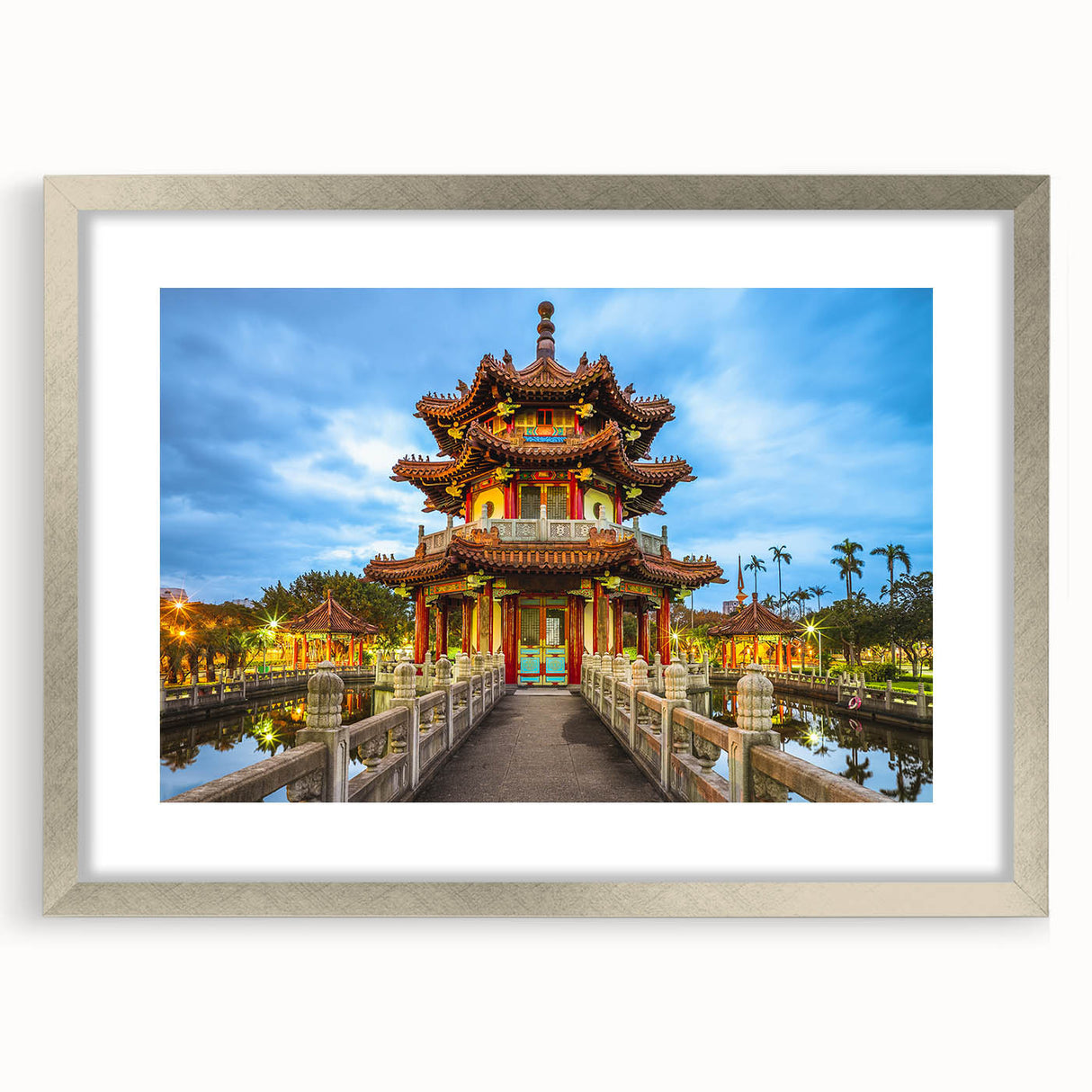 Textured art depicting an abstract scenery of Taiwan in muted earth tones on a framed silver mat, ideal for bedroom decor.