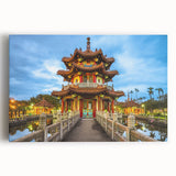 Black and white large art print of Taiwan's landscape on stretched canvas, ideal for kitchen wall decor.
