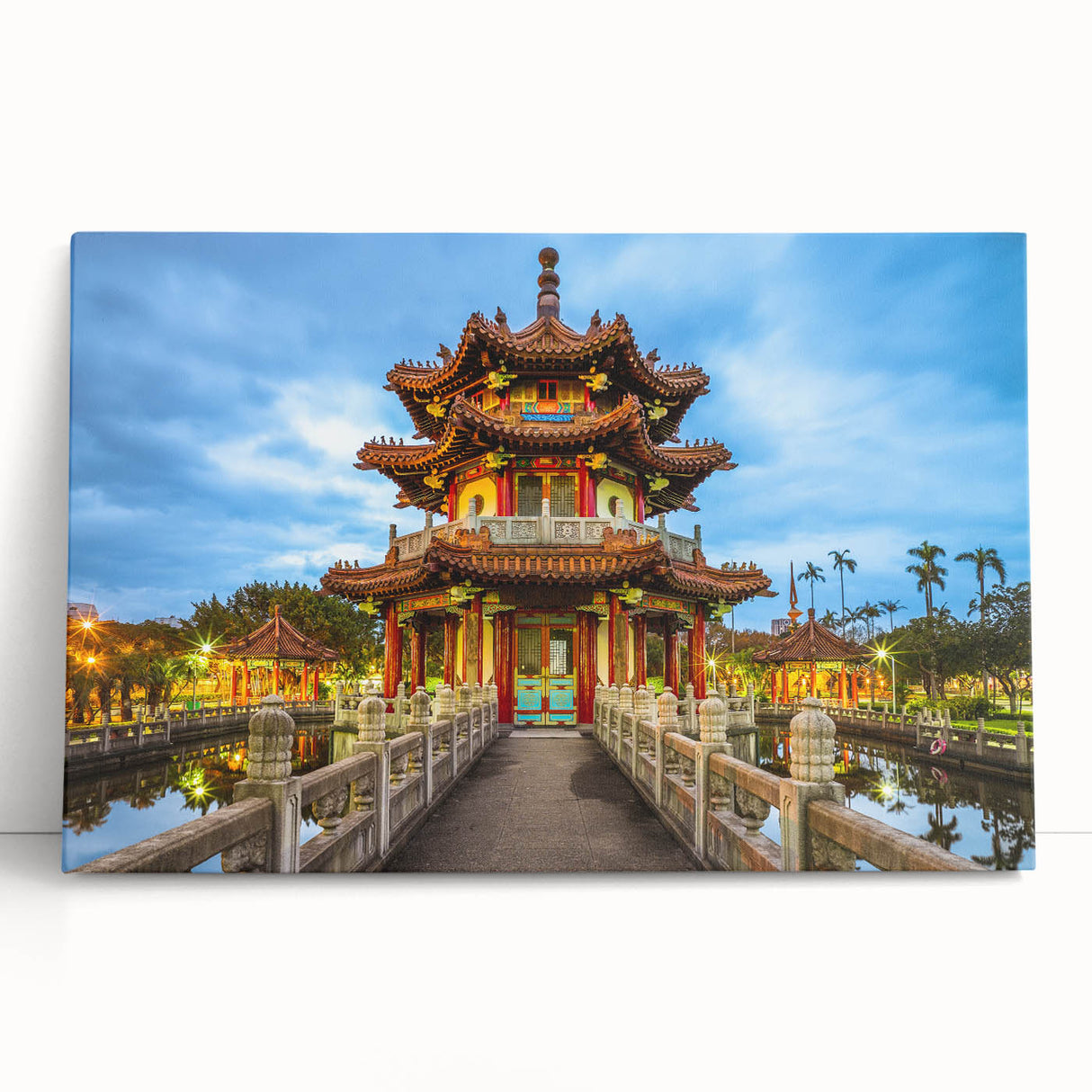 Black and white photograph of a Taiwanese landscape on stretched canvas, ideal for kitchen wall art.