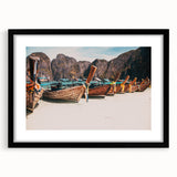 Extra large abstract art print of a vibrant, colorful Thai landscape on textured canvas, ideal for living room decor.