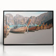 Large abstract wall art featuring a mid-century modernist style of a Thai landscape in muted earth tones on a framed acrylic.