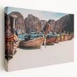 Large canvas print of a serene Thai landscape in muted green and blue tones, suitable for kitchen wall art.