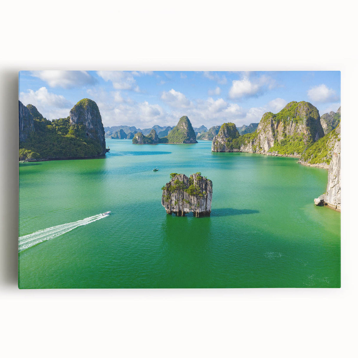 Black and white photograph of a Vietnamese landscape on large stretched canvas, ideal for kitchen wall art.