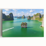 Black and white photograph of a Vietnamese landscape on large stretched canvas, ideal for kitchen wall art.