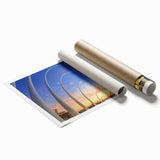 Extra large rolled print of Perth, Australia scenery with vibrant floral elements, ideal for classy bathroom wall art.
