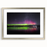 Abstract art print of a textured Australian Tasmanian landscape in muted earth tones, framed in silver.