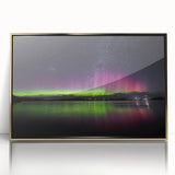 Mid-century modernist art of Tasmania scenery in gold frame, acrylic print, ideal for nursery wall art.