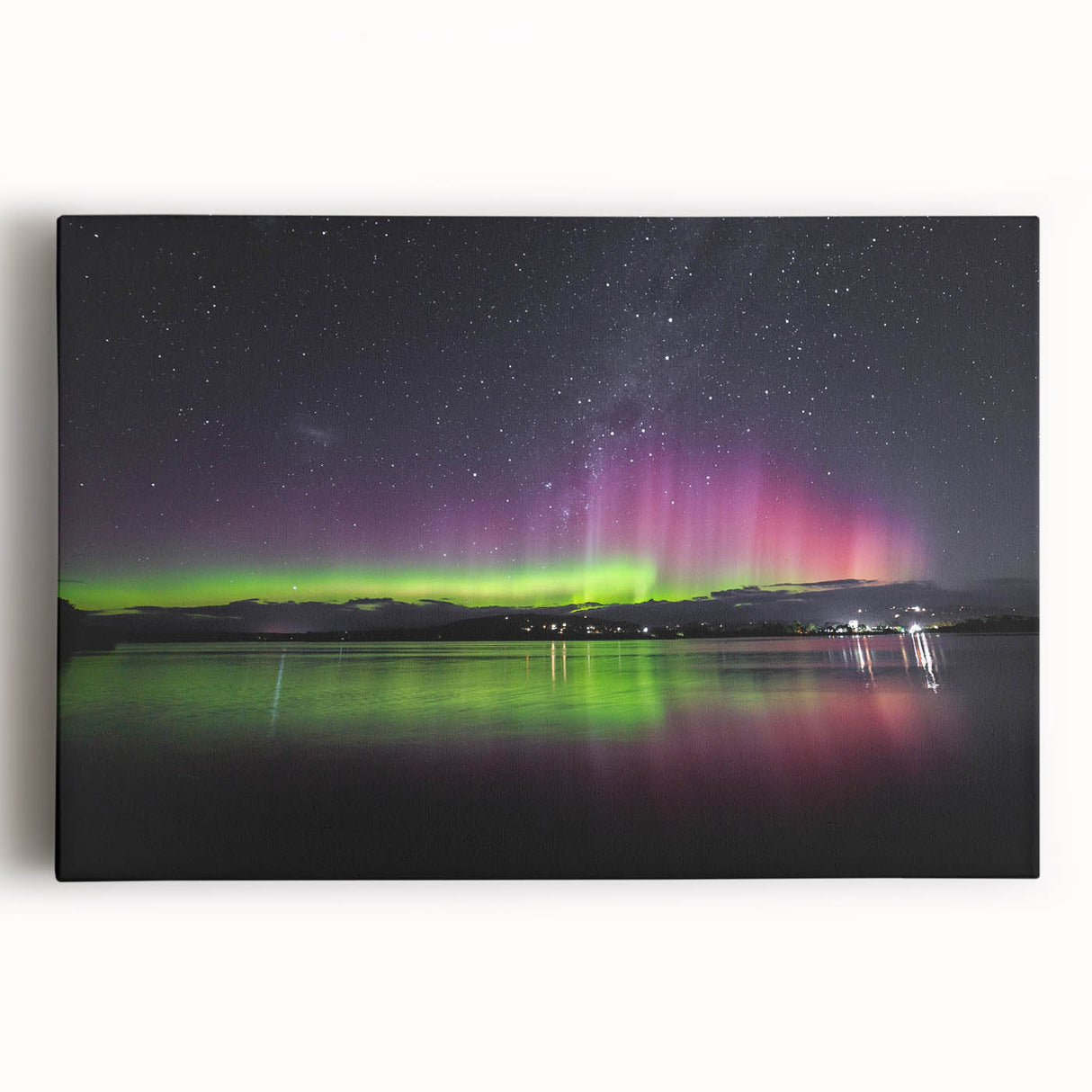 Black and white photograph of Tasmania landscape on stretched canvas, ideal for kitchen wall art or bedroom decor.