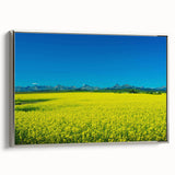 Framed canvas landscape art painting depicting Alberta, Canada scenery in colorful hues, ideal for living room decor.