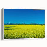 Vintage poster art of Alberta, Canada scenery on framed canvas, featuring colorful art in extra large size.