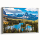 Landscape art painting of British Columbia on a framed canvas.