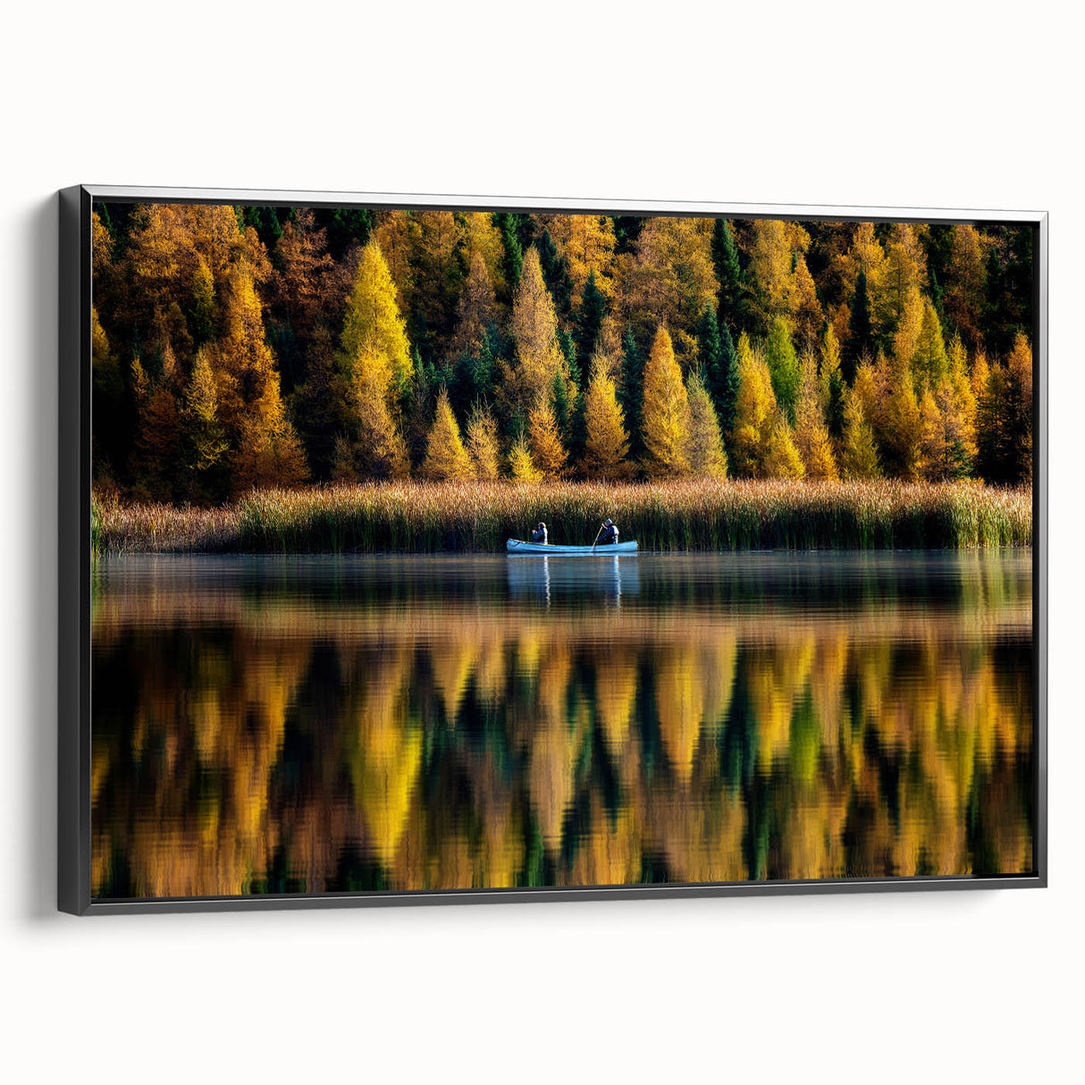 Black and white framed canvas of a Manitoba landscape, ideal for bedroom wall art.