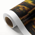 Art deco poster of Manitoba scenery in muted earth tones on rolled canvas, ideal for nursery wall art.