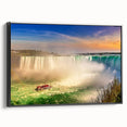 Black and white framed canvas of a vintage Ontario landscape, ideal for bedroom wall art.