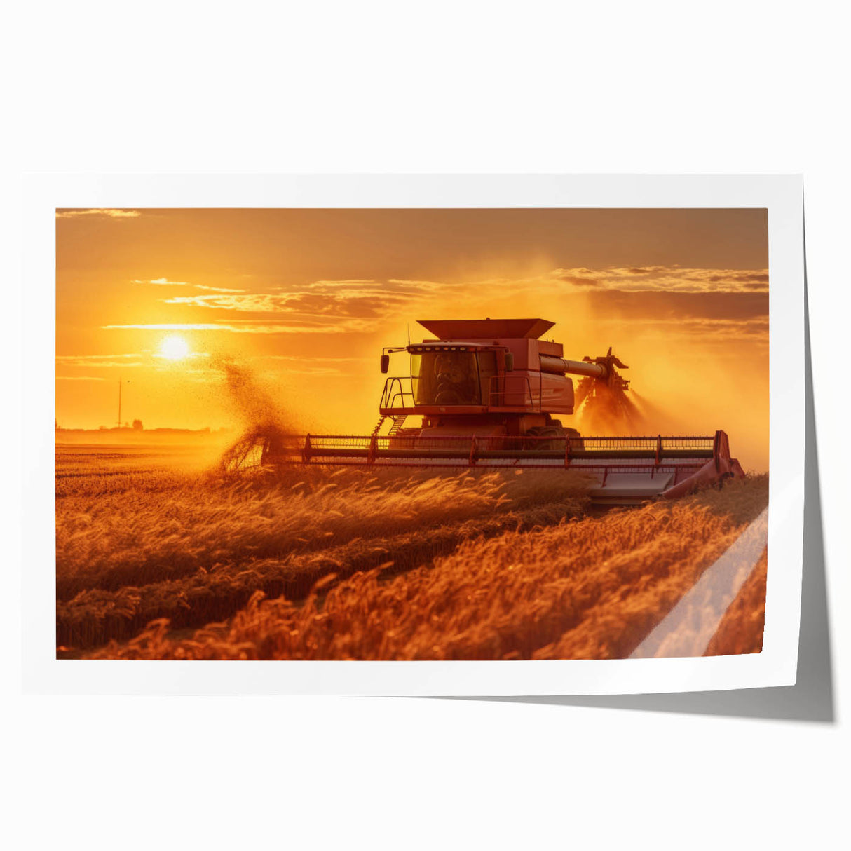 Extra large rolled print of Saskatchewan scenery with vibrant green floral elements, ideal for art wall dining room.