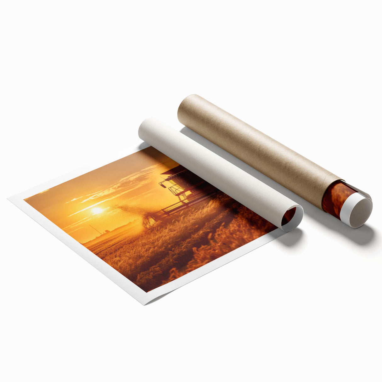 Extra large rolled print of a serene Saskatchewan landscape with soft pastel shades, ideal for classy bathroom wall art.