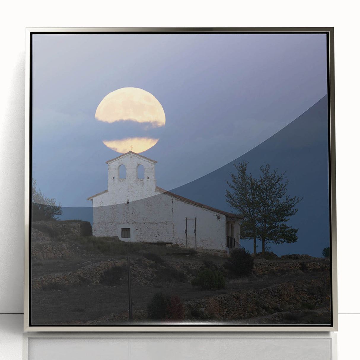 Framed acrylic print of a Caribbean beach scene in pastel shades, ideal for nursery wall art.