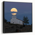 Black and white framed canvas of a vintage Caribbean landscape, ideal for bedroom decor.