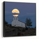 Black and white framed canvas of a vintage Caribbean landscape, ideal for bedroom decor.