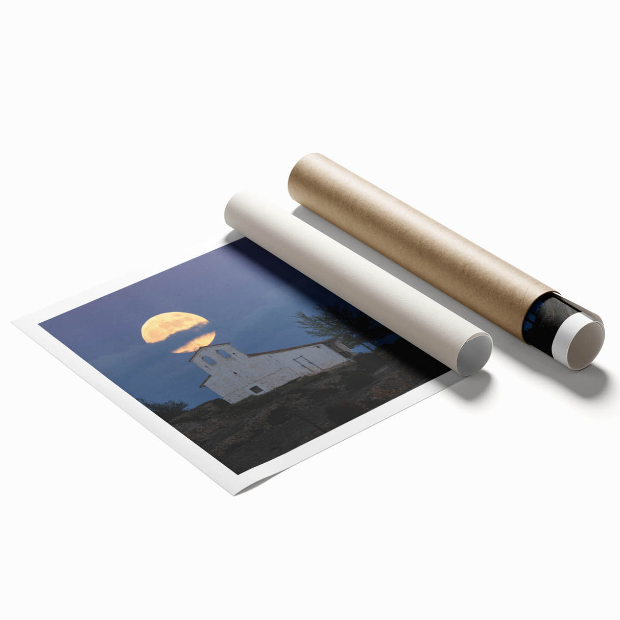 Extra large rolled print featuring a serene Caribbean Antigua scenery with vibrant blue and green tones.