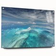 Acrylic glass print of a Caribbean scenery, showing serene blue waters and sky, ideal for bedroom or dining room decor.