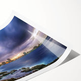 Extra large wall art featuring line art flowers in vibrant colors on a rolled canvas, ideal for large living room decor.