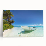 Black and white photograph of Caribbean scenery on large stretched canvas, suitable for kitchen wall art.