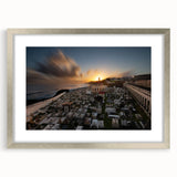 Extra large abstract art print of Caribbean scenery.