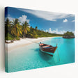 Large stretched canvas featuring a serene Costa Rican landscape in soft green and blue tones, ideal for kitchen wall art.
