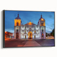 Black and white landscape art painting of a Panama scenery, printed on a framed canvas, suitable for bedroom wall decor.