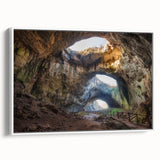 Vintage poster art of a Bulgarian scenery on framed canvas, featuring colorful art in extra large format.