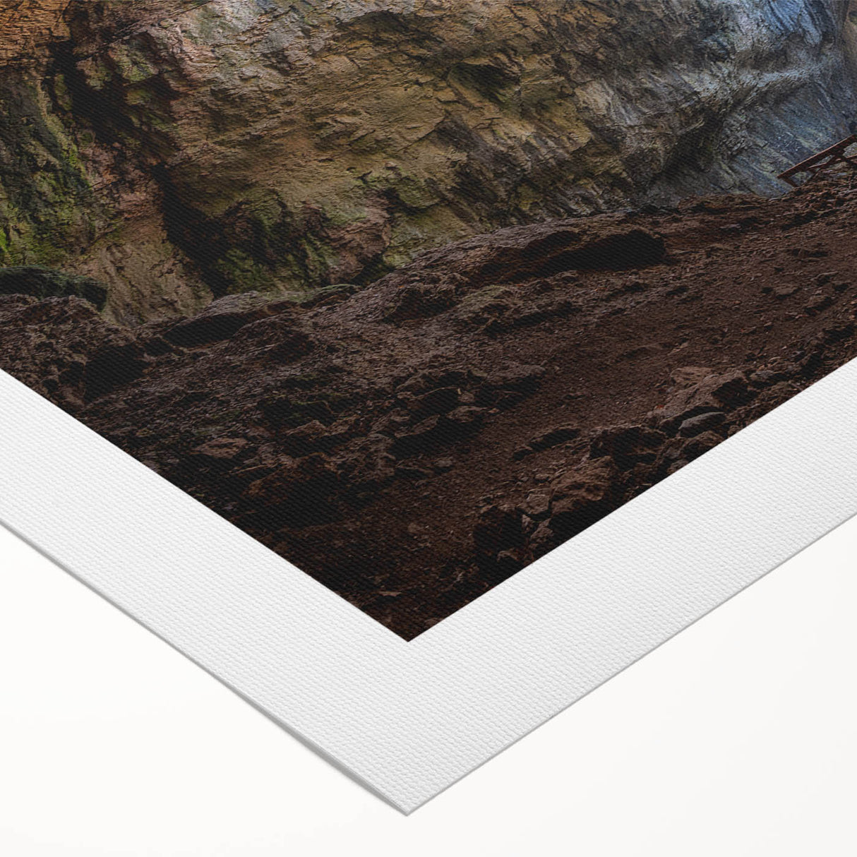 Art deco poster of a Bulgarian landscape in muted earth tones on rolled canvas, suitable for dining room walls.