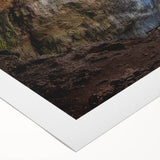 Art deco poster of a Bulgarian landscape in muted earth tones on rolled canvas, suitable for dining room walls.
