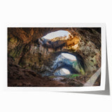 Rolled print of a Bulgarian landscape with muted green and earth tones, ideal for art wall dining room.