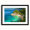 Extra large, textured abstract art print of colorful European scenery on a framed canvas, ideal for living room decor.
