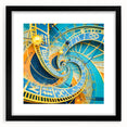 Colorful abstract art print of Prague scenery in extra large format, ideal for living room decor.