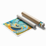 Extra large rolled print of Prague scenery with muted earth tones, ideal for classy bathroom wall art.