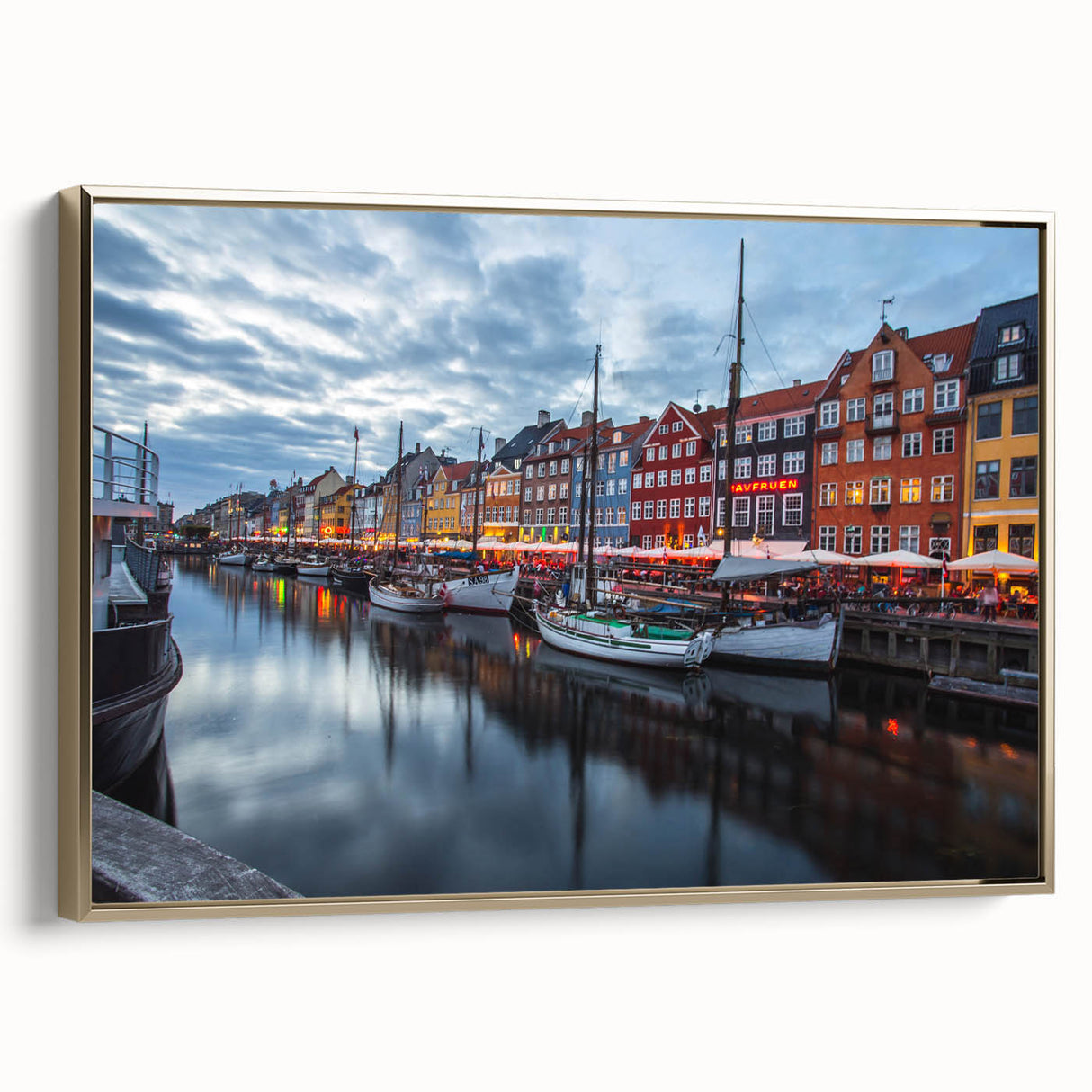 Framed canvas featuring a vintage black and white landscape of a European scenery, ideal for bedroom decor.