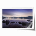 Rolled print of Cumbria landscape with lush greenery and floral elements, in soft earth tones.