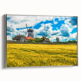 Landscape art painting featuring a serene Estonian scenery in vibrant colors on a framed canvas, ideal for living room decor.