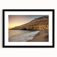 Extra large abstract art print depicting a colorful, textured European scenery on a black framed canvas.
