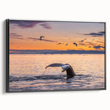 Black and white landscape art painting of Greenland on framed canvas, ideal for bedroom wall decor.