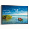 Black and white framed canvas depicting a vintage-style Hungarian landscape, ideal for bedroom wall art.