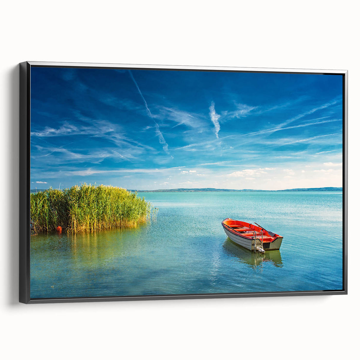 Black and white framed canvas depicting a vintage-style Hungarian landscape, ideal for bedroom wall art.