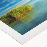 Art deco poster featuring a serene Hungarian landscape on rolled canvas, suited for dining room walls.