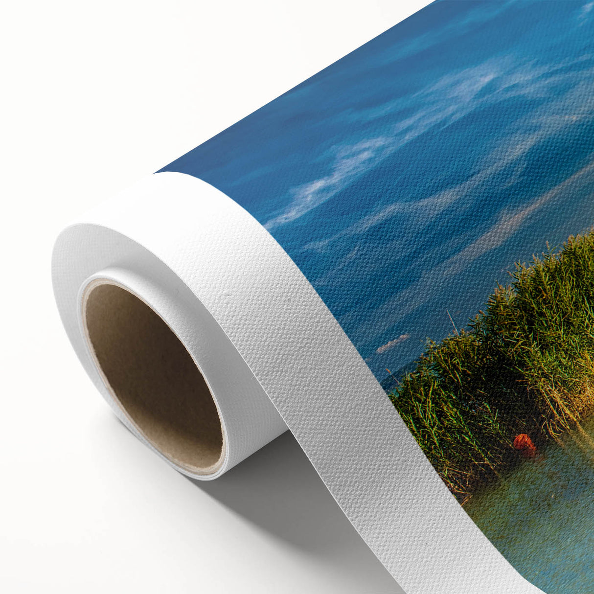 Art Deco poster of a European scenery in Hungary on rolled canvas, ideal for nursery wall art.