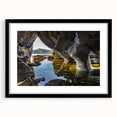 Extra large abstract art print of a colorful, textured Irish landscape on a framed canvas, ideal for living room decor.