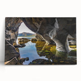 Black and white stretched canvas featuring a scenic Irish landscape, ideal for kitchen wall art.